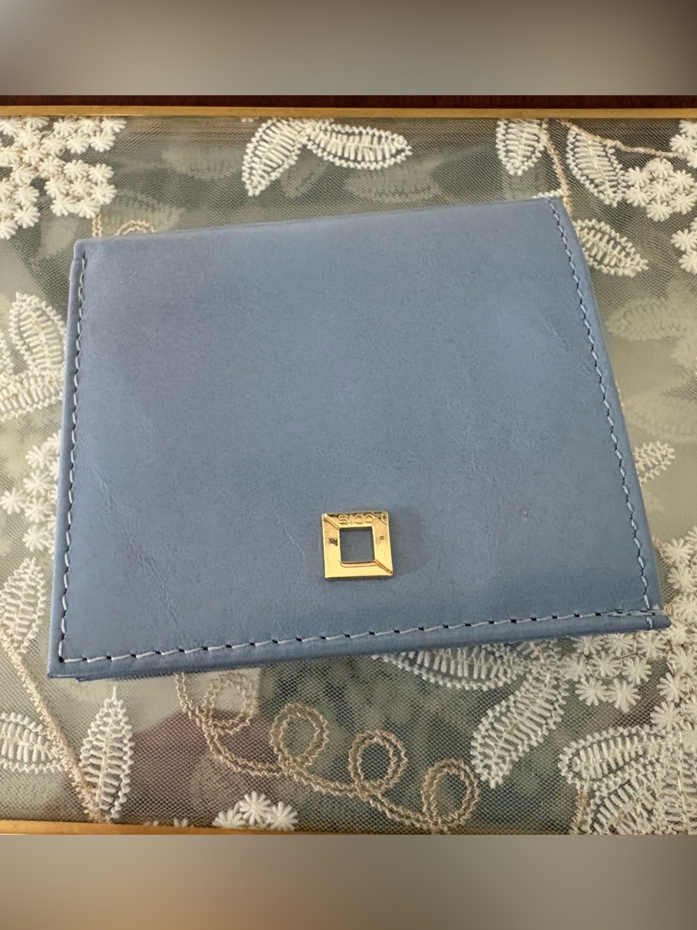 Lodis Genuine Leather Compact Bifold Wallet - Periwinkle / Slate Blue